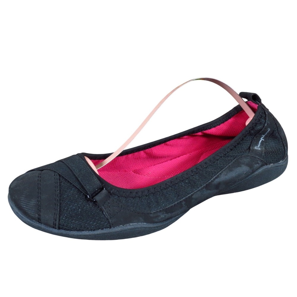 Champion Womens Ballet Flats Size 8 Wide Black Fabric Comfort Walking Shoes